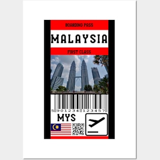 Malaysia first class boarding pass Posters and Art